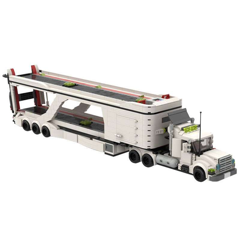 LT 3 Car Transport Big Rig Truck MOC Building Kit | Vehicle Model - 4