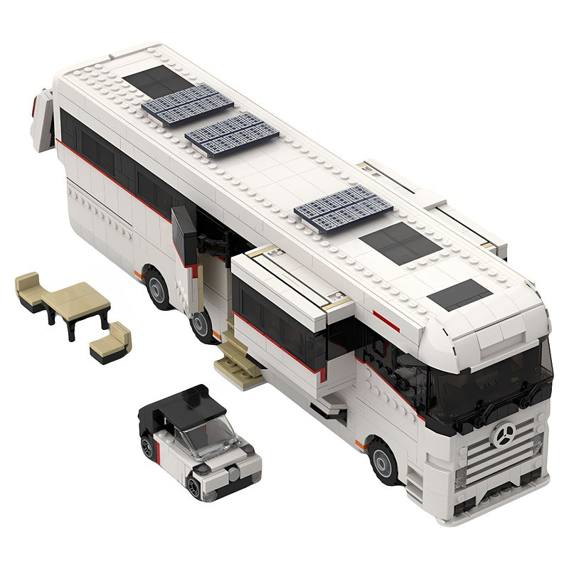 Luxury Motorhome RV MOC Building Kit with Garage and Slide-Outs - 1