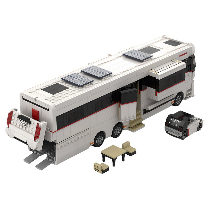 Luxury Motorhome RV MOC Building Kit with Garage and Slide-Outs - 4
