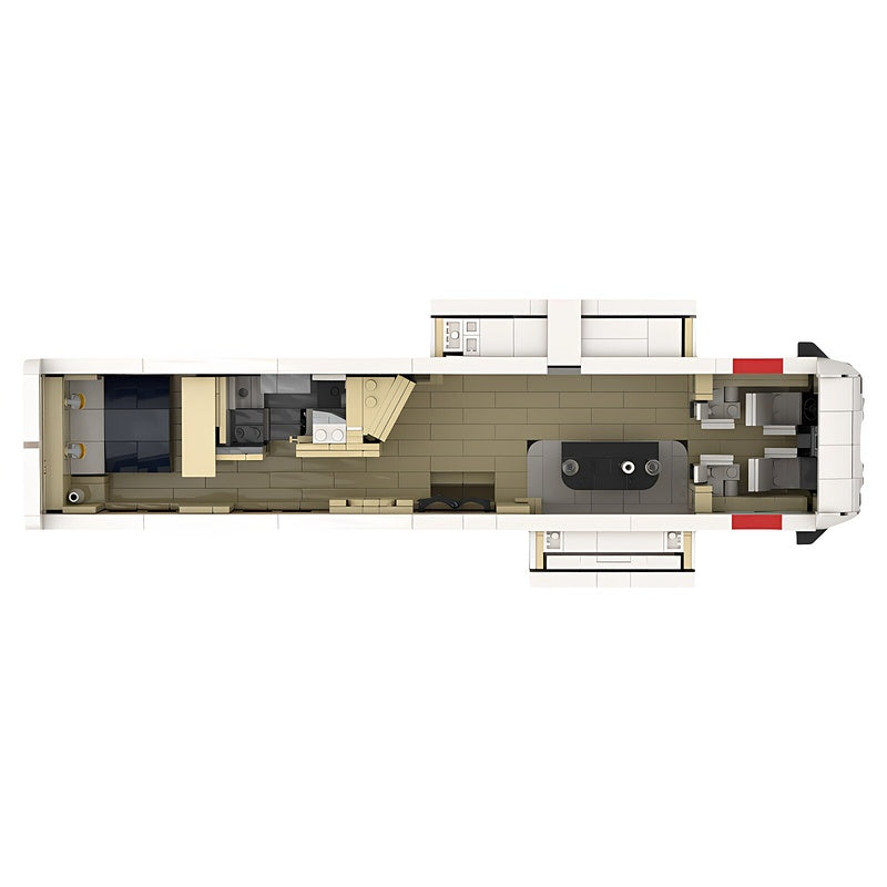Luxury Motorhome RV MOC Building Kit with Garage and Slide-Outs - 5