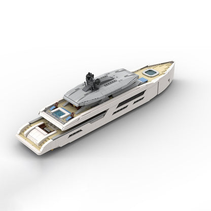 Luxury Yacht MOC Building Kit | Modern Civilian Ship Model - 8