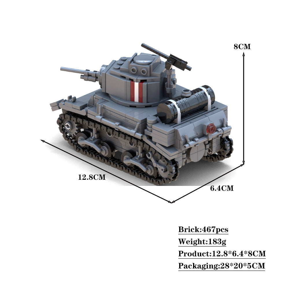 M3a1 Stuart Tank Building Kit | 2/6 division AIF | MOC-180513 - 4