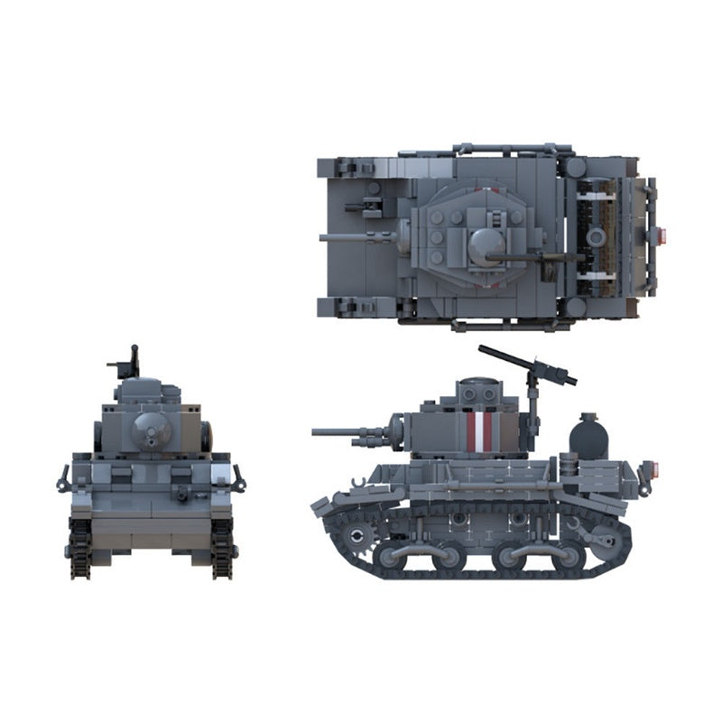 M3A1 Stuart Tank MOC Building Kit | WWII Light Tank Model - 3