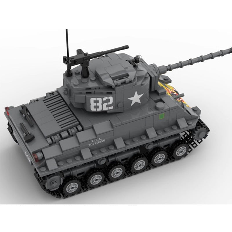 M4A3E8 HVSS Tank MOC Building Kit | Classic Medium Military Vehicle Model - 3