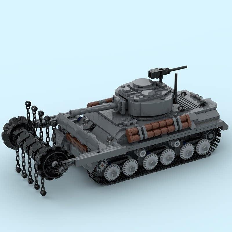 M4A3E8 Sherman Crab & T34 Calliope WWII Tank MOC Building Kit - 2