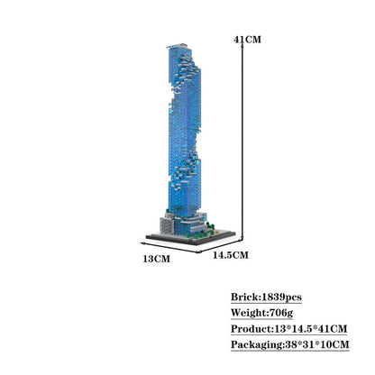 MahaNakhon Tower MOC Architecture Model | 1:800 Scale Building Kit - 4