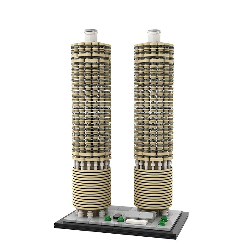 Marina City Chicago 1:800 Scale Skyscraper Building Kit | LEGO-Compatible MOC - 4