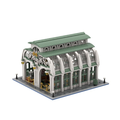 Market Hall MOC Building Kit | Medieval Town Architecture Display Model - 1