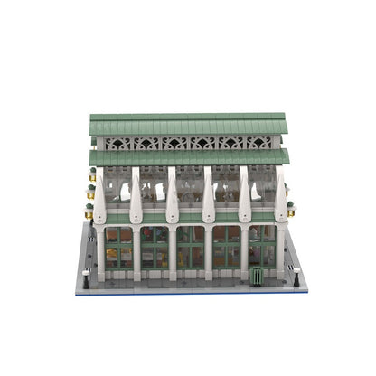 Market Hall MOC Building Kit | Medieval Town Architecture Display Model - 3