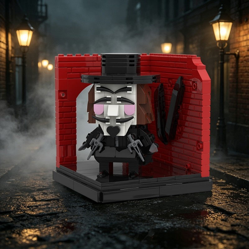 Masked Vigilante MOC Building Kit | Mysterious Character Figure Model - 1