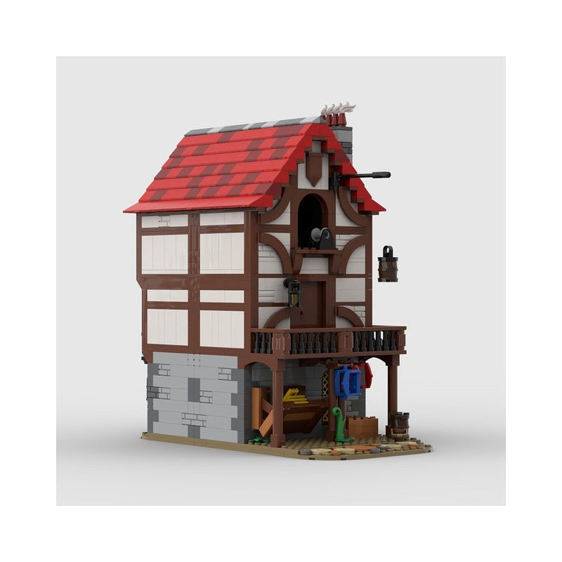 Medieval Alley's Inn MOC Building Kit | Historic Tavern Architecture Model - 2