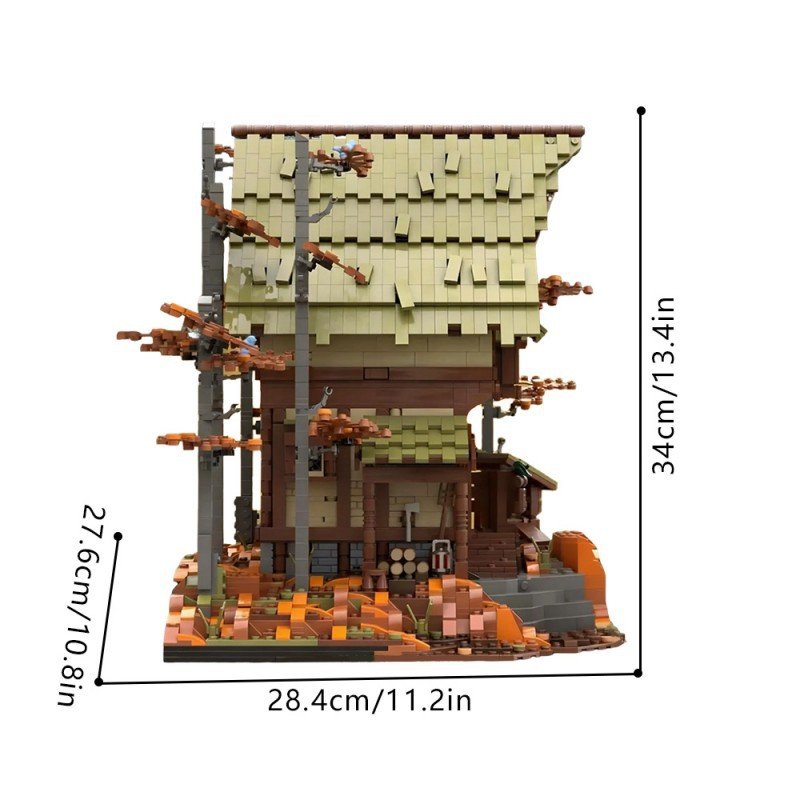 Medieval Autumn House Building Kit | LEGO-Compatible MOC - 4