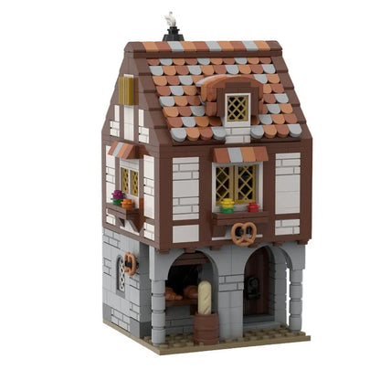 Medieval Bakery MOC Building Kit | Historic Village Shop Architecture - 1