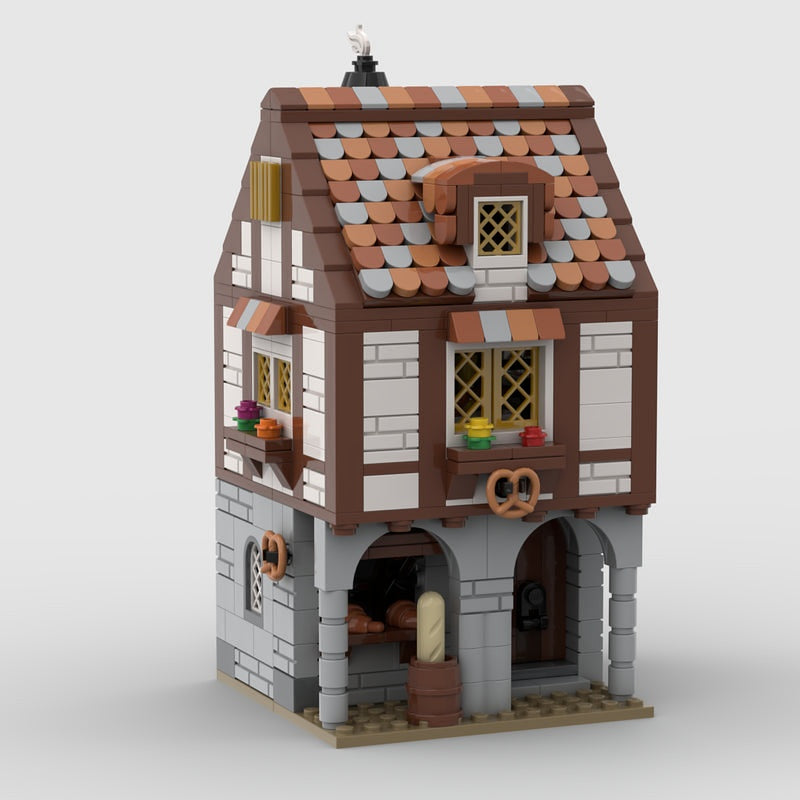 Medieval Bakery MOC Building Kit | Historic Village Shop Architecture - 4