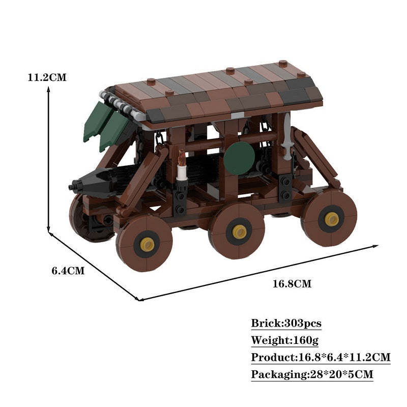 Medieval Battering Ram MOC Building Kit | Castle Siege Machine Model - 3