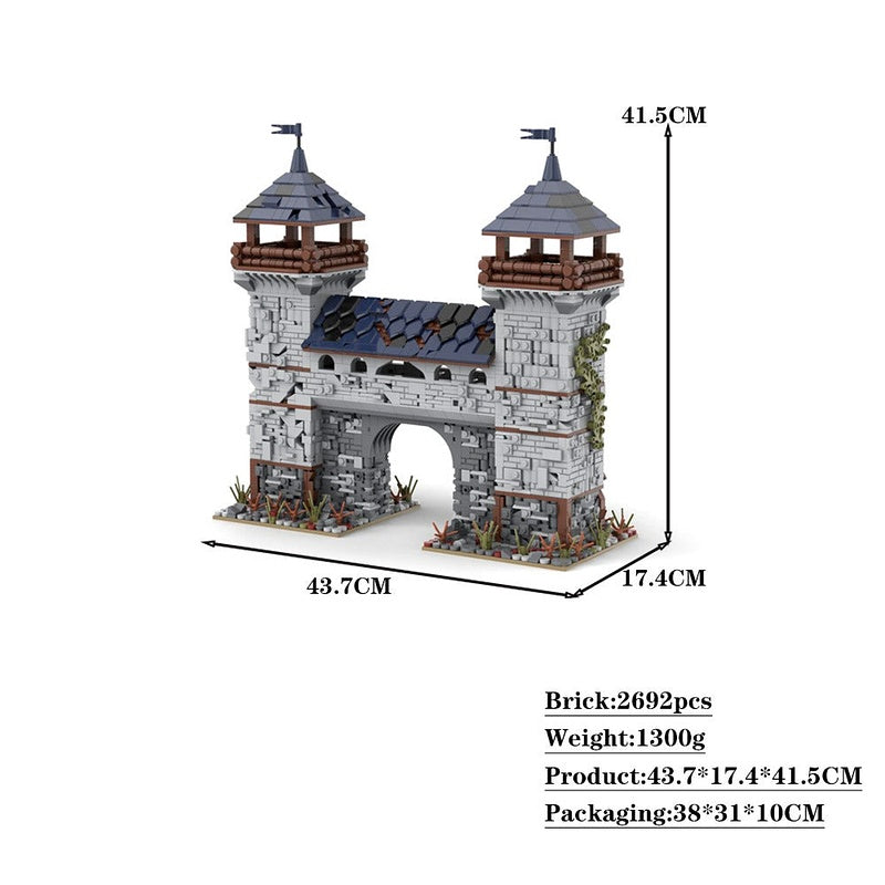 Medieval Black Falcon Outpost MOC Building Kit | Castle Tower Architecture - 5