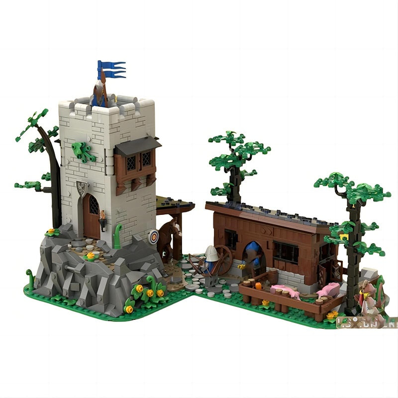 Medieval Border Watchtower MOC Farm Outpost Building Kit - 1