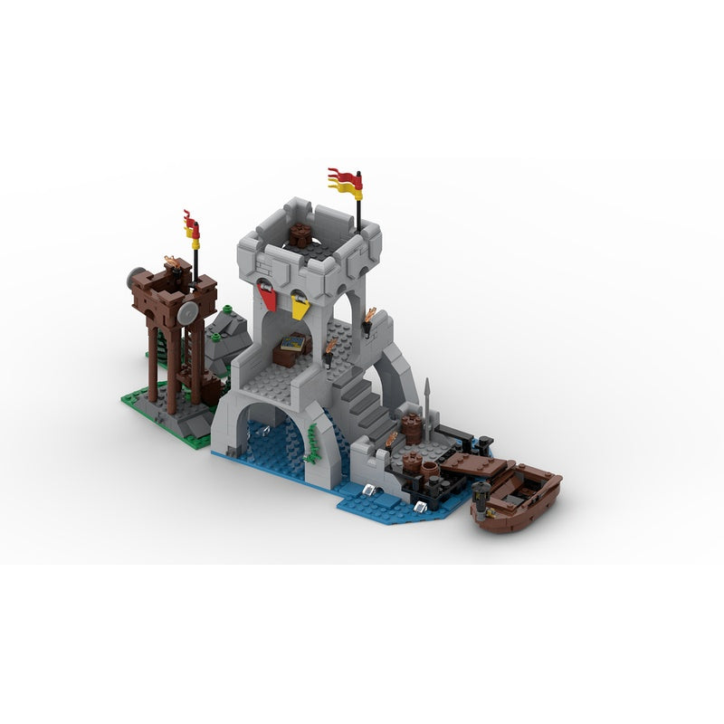 Medieval Castle Bridge Expansion MOC Fortified River Crossing Building Kit - 1