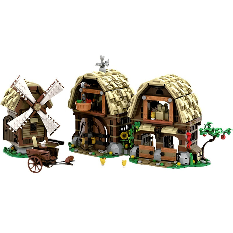 Medieval Castle Mill Village Raid Building Kit | Compatible MOC - 2