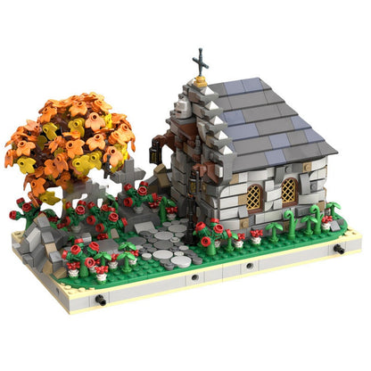 Medieval Cemetery MOC Building Kit | Tomb Architecture Diorama Model - 1