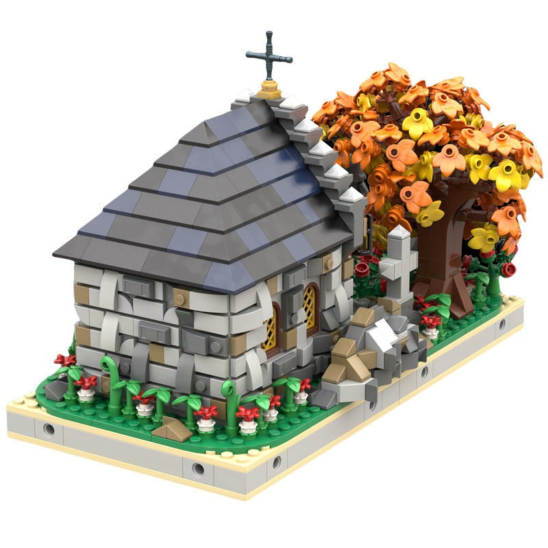 Medieval Cemetery MOC Building Kit | Tomb Architecture Diorama Model - 3