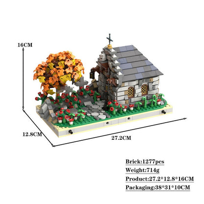 Medieval Cemetery MOC Building Kit | Tomb Architecture Diorama Model - 4