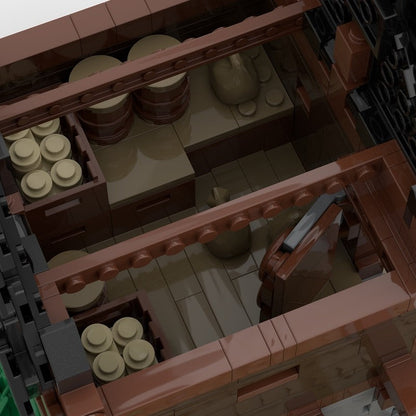 Medieval Granary MOC Building Kit | Historic Village Architecture Model - 4