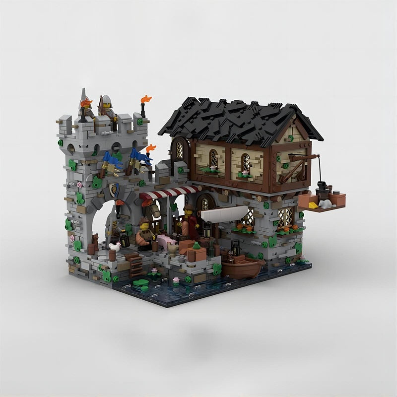 Medieval Harbor MOC Castle Quay Architecture Building Kit - 1