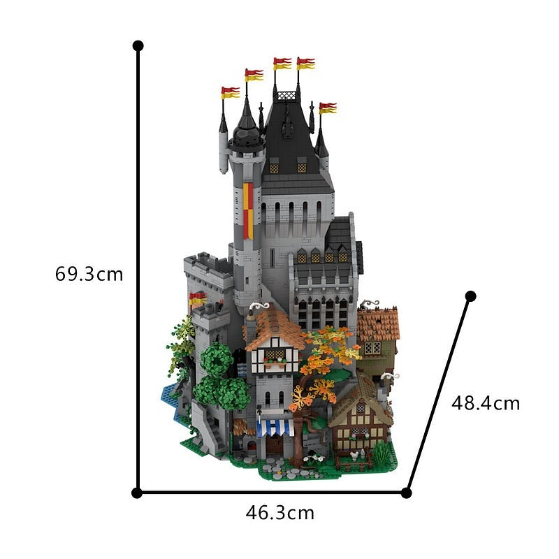 Medieval High Tower MOC Building Kit | Historic Castle Architecture Model - 3