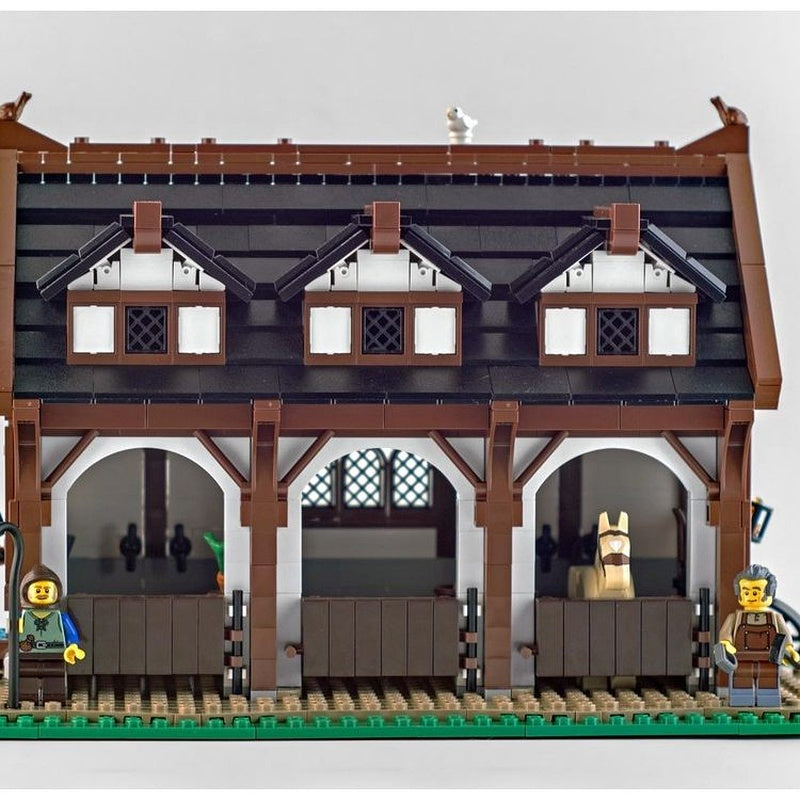 Medieval Horse Stable Village Architecture MOC Building Kit - 2