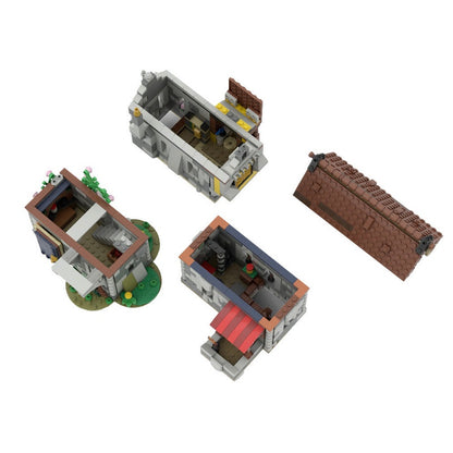 Medieval House MOC Building Kit | Historic Village Architecture Model - 2