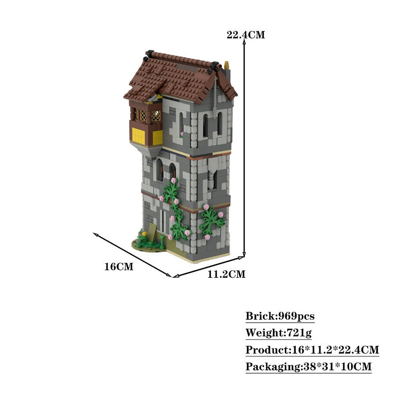 Medieval House MOC Building Kit | Historic Village Architecture Model - 4