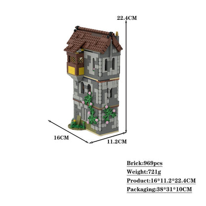 Medieval House MOC Building Kit | Historic Village Architecture Model - 4