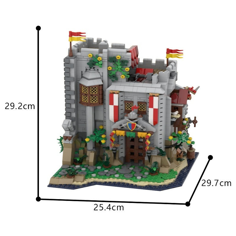 Medieval Lion Knights Gatekeeper Tower MOC Building Kit | Castle Model - 2