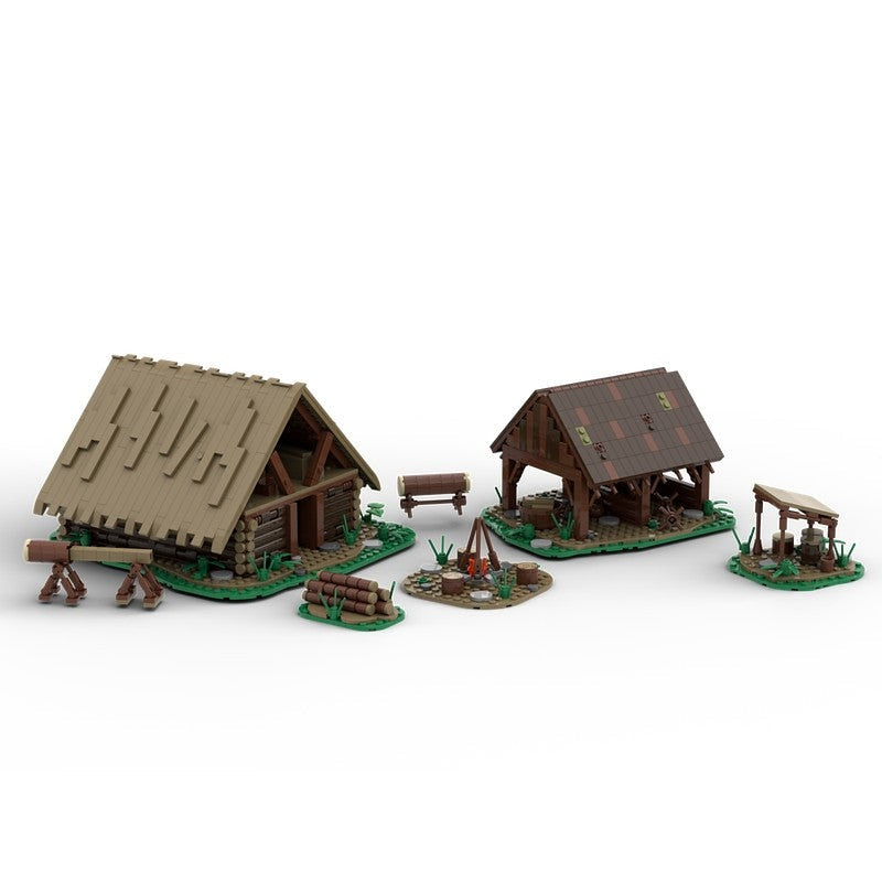 Medieval Logging Camp MOC Building Kit | Woodland Village Architecture - 1