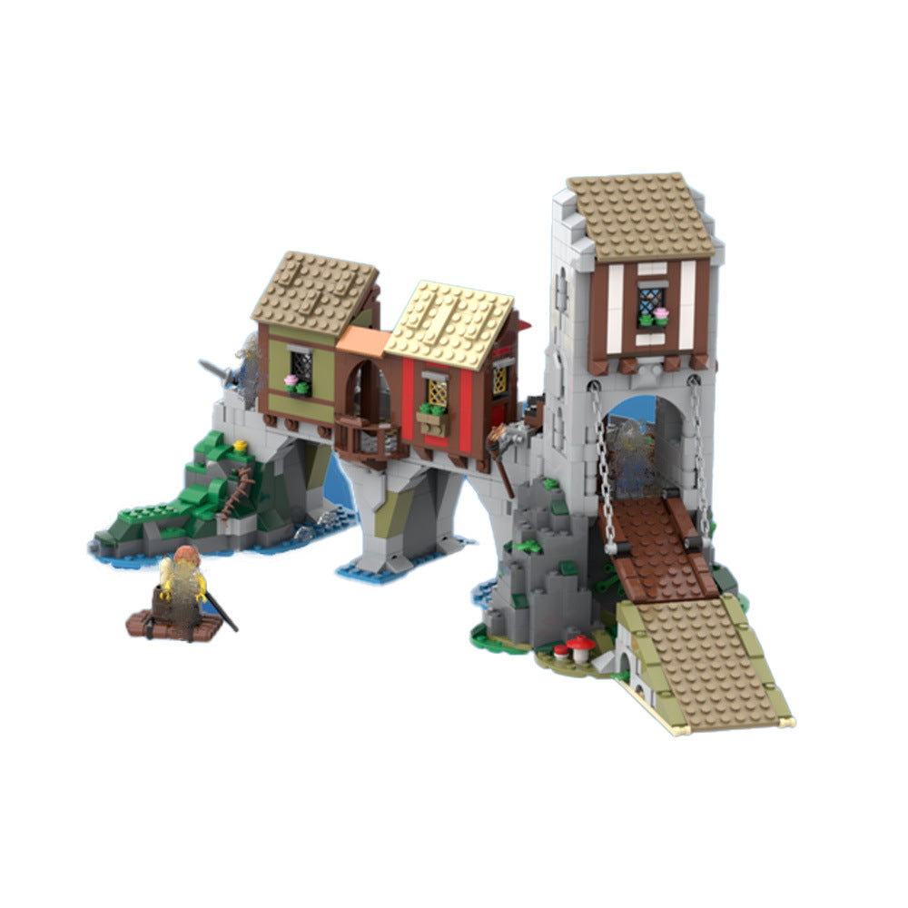 Medieval Merchant's Bridge Building Kit | Expansion for Castle | Compatible MOC - 1
