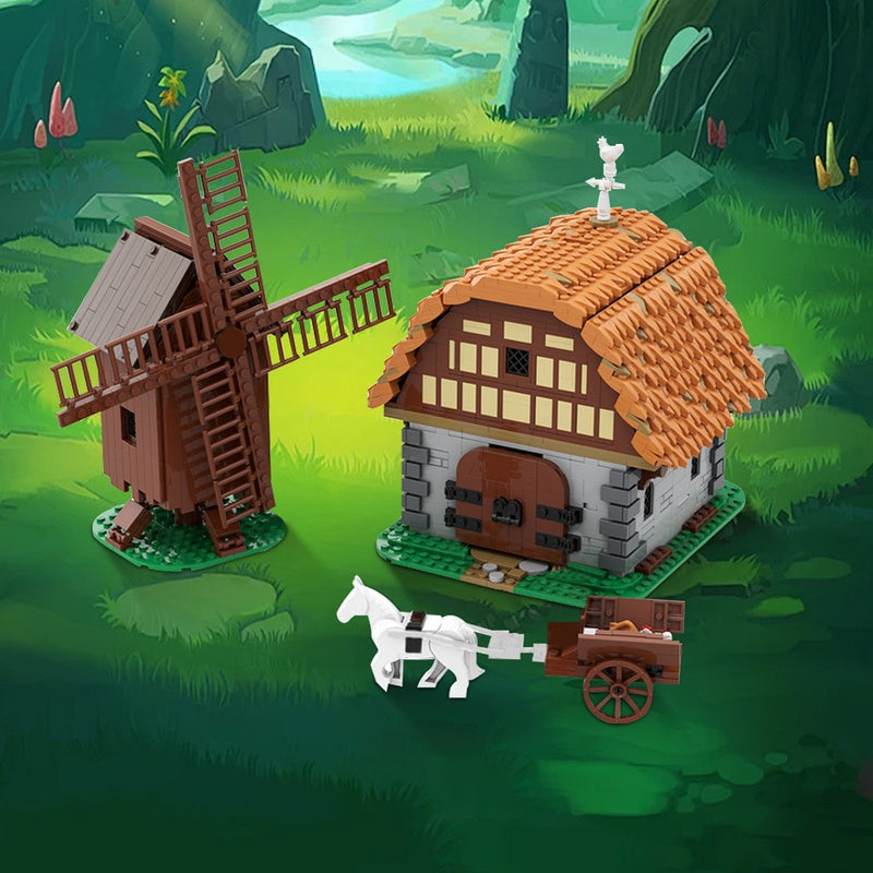 Medieval Mill Village Raid Building Kit | Compatible MOC - 1