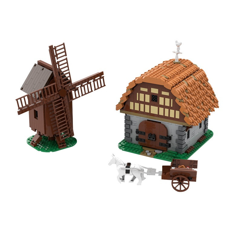 Medieval Mill Village Raid Building Kit | Compatible MOC - 2