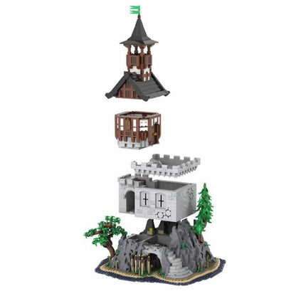 Medieval Rock Tower MOC Architecture Building Kit - 4