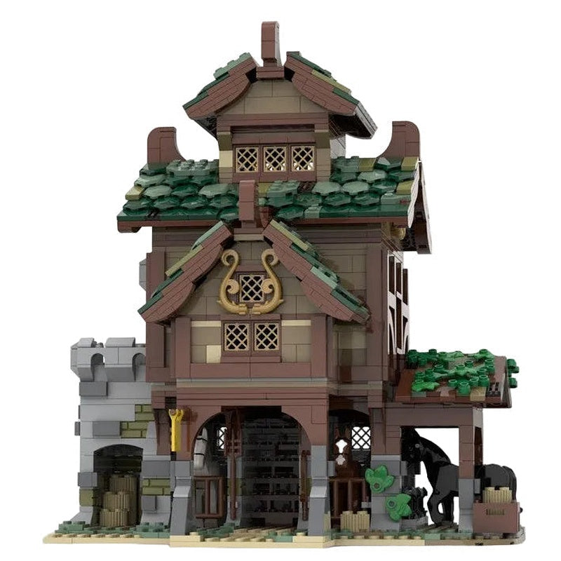 Medieval Stables MOC Building Kit | Historic Village Architecture Model - 3