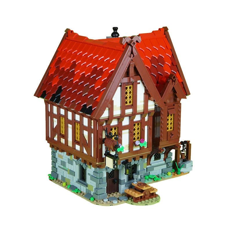 Medieval Tavern MOC Building Kit | Historic Village Inn Architecture - 2