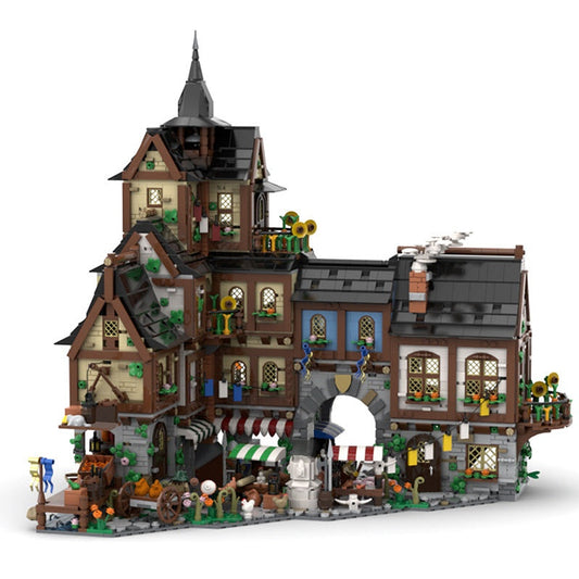 Medieval Town Centre MOC Building Kit | Historic Village Architecture - 1