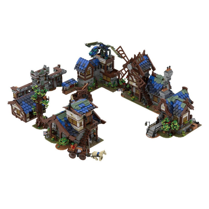 Medieval Town MOC Building Kit | Historic Village Architecture Bundle - 1