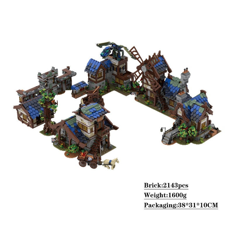 Medieval Town MOC Building Kit | Historic Village Architecture Bundle - 4