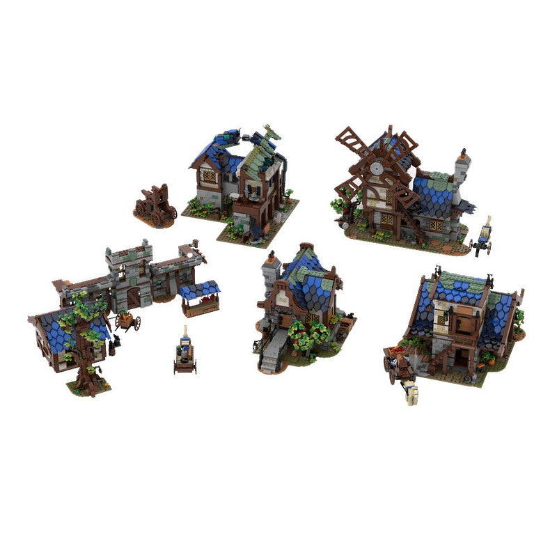 Medieval Town MOC Building Kit | Historic Village Architecture Bundle - 5