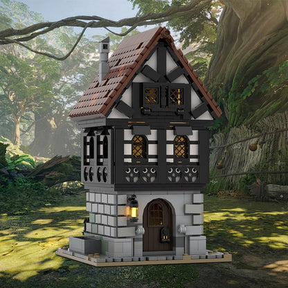 Medieval Townhouse MOC Building Kit | Historic Village Architecture Model - 2