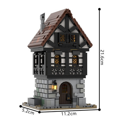 Medieval Townhouse MOC Building Kit | Historic Village Architecture Model - 5