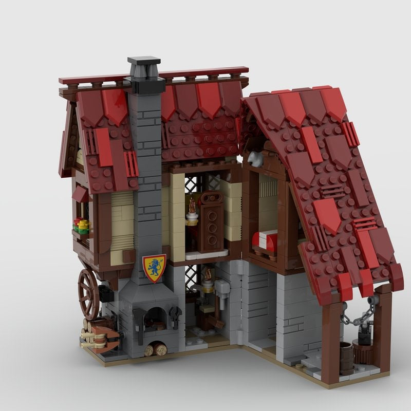 Medieval Village Blacksmith MOC Building Kit | Forge Workshop - 4