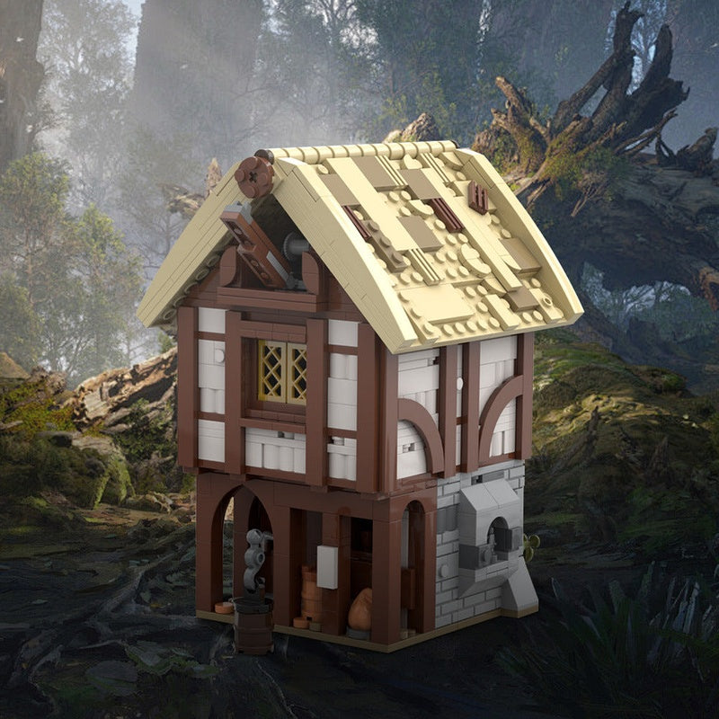 Medieval Warehouse MOC Building Kit | Historic Village Storage House - 2