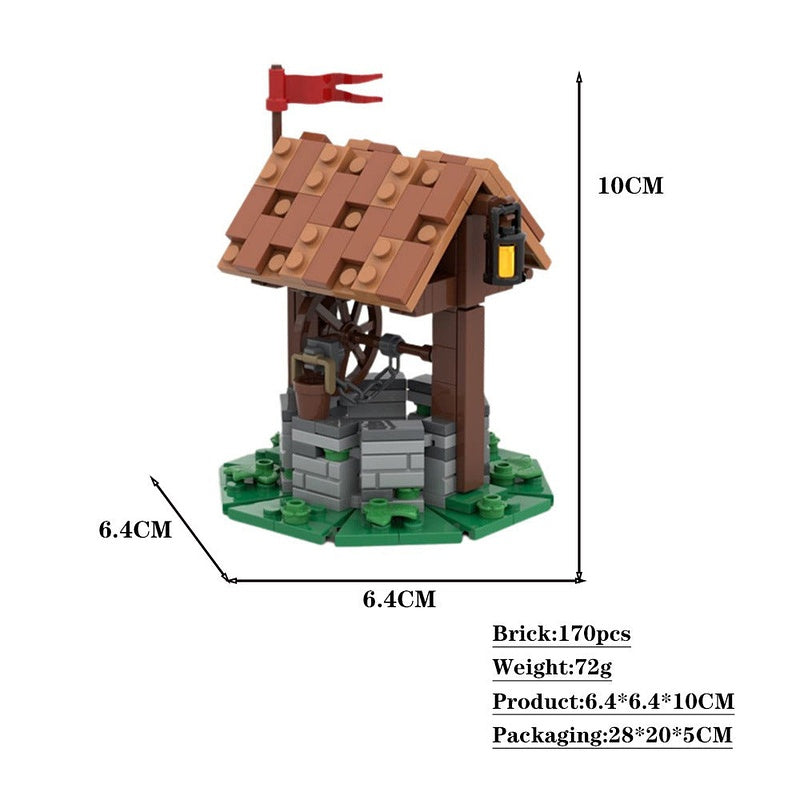 Medieval Well MOC Building Kit | Historic Village Architecture Model - 3